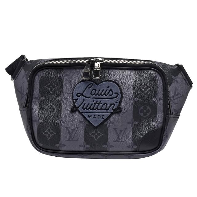 LV LOUIS VUITTON路易威登 M59338 經典 MODULAR 系列 Stripes Eclipse 帆布斜背腰包