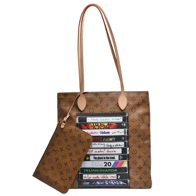 【Louis Vuitton 路易威登】M45198 經典CARRY IT系列Monogram Reverse帆布肩背托特包