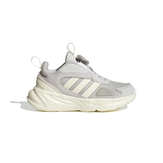 【adidas 愛迪達】Ozelle Boa K 中童 灰米白色 旋鈕式鞋帶 網布 輕量 休閒 運動 慢跑鞋 JI1044