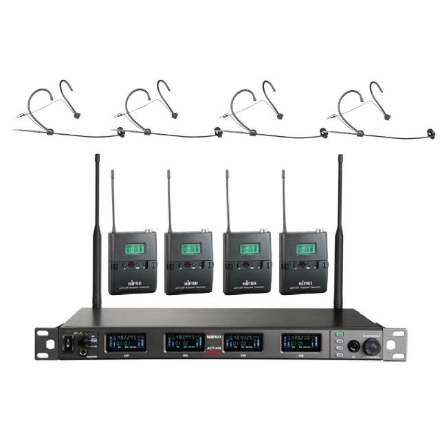 【MIPRO】ACT-848 配4頭戴式(UHF數位寬頻四頻道無線麥克風)