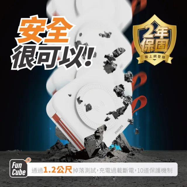 【Philips 飛利浦】1+1超值組-4色可選-DLP4347C-E 10000mAh多合一螢幕顯示行動電源(Lightning_具Wh標示)