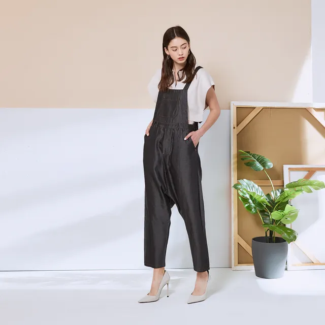 【ICHE 衣哲】Cop.Copine 法國原裝進口輕都會直筒連身吊帶褲