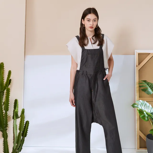 【ICHE 衣哲】Cop.Copine 法國原裝進口輕都會直筒連身吊帶褲