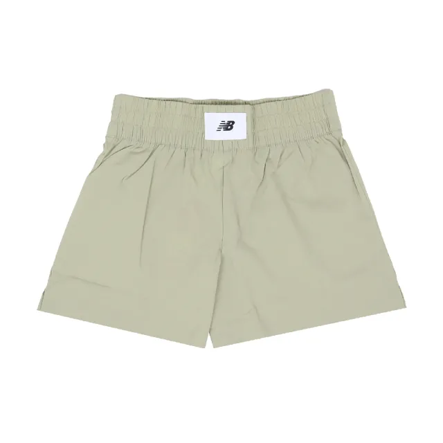 【NEW BALANCE】短褲 Pull On Short 女款 綠 拳擊褲設計 寬鬆 高腰 褲子 NB(WS51102OVN)