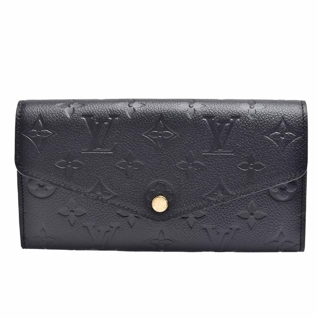 【Louis Vuitton 路易威登】M82257經典SARAH Empreinte壓花小牛皮長夾(黑色)