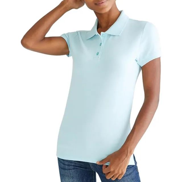 【Aeropostale】2025女時尚典雅水藍色短袖POLO-網