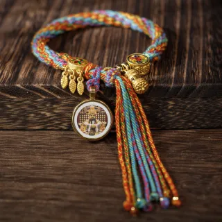 【KT DADA】六字真言手鍊 手工編織 民族風 八大守護神 出入平安 辟邪 招財納福 保平安 男 