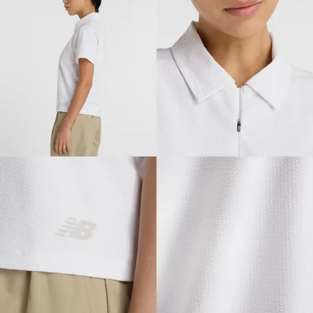 【NEW BALANCE】Polo衫 Seersucker Tournament 女款 白 短袖 上衣 泡泡紗 寬鬆 快乾(WT51404WT)
