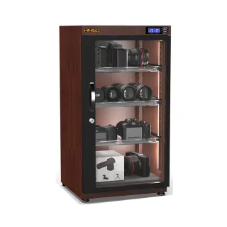 【Laptinc 拉普蒂尼】105公升電子防潮箱(木紋款 密碼鎖 除濕防潮)