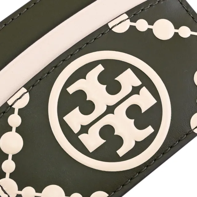 【TORY BURCH】品牌雙T LOGO圖騰信用卡證件名片隨身卡(深綠)