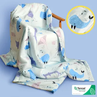 【Embrace 英柏絲】50支100%純天絲涼被｜海洋風｜台灣製 150x195cm｜親子皆宜(柔滑透氣)