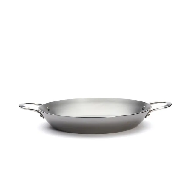 【de Buyer 畢耶】原礦蜂蠟鐵鍋 雙握耳平底鍋28cm-適用IH爐(適用烤箱)