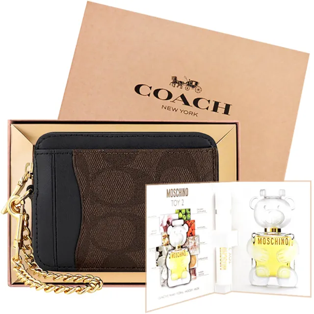 【COACH】手拿包/名片夾/化妝包+品牌禮盒or紙袋(多款多色任選/交換禮物)