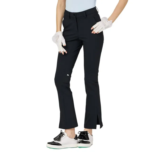 【BLKTEE GOLF】出清特價 高腰喇叭開叉女長褲-黑.卡其.白(高爾夫長褲 乾爽透氣 微喇叭 運動休閒長褲)