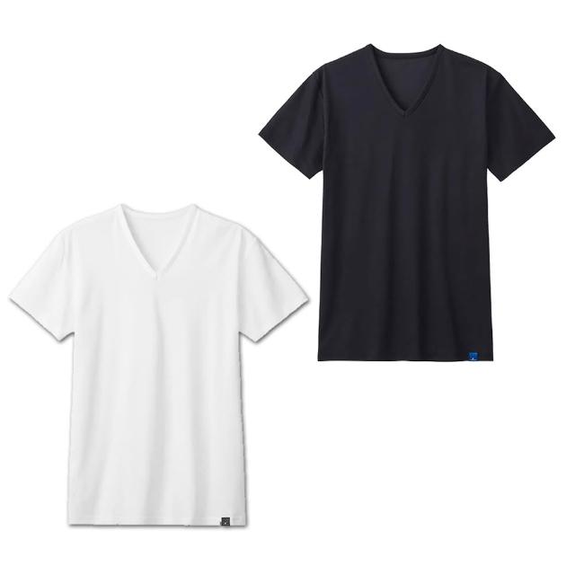 【Gunze 郡是】日本製 COOLMAGIC 100%純棉 男士機能涼感 V領 短袖內衣 T-shirt(任選)