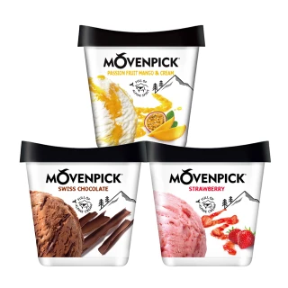 【Movenpick 莫凡彼】100%純天然475ml&500ml冰淇淋任選3盒(瑞士原裝進口)