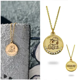 【Vividventure 亞帝芬奇】新年 情人 禮物 限時優惠 史努比 14K 3分 天然鑽石 項鍊 永遠的Snoopy 02