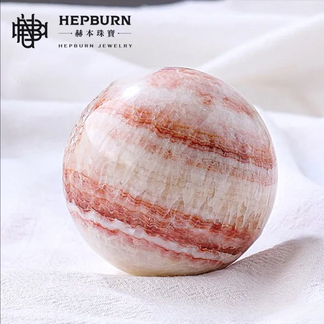 【赫本珠寶】五花肉紅紋石水晶球(約58-62mm)