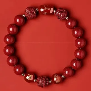 【KT DADA】硃砂手串 紫金砂手鍊 三合六合 招財手鍊 開運手鍊 保平安 避邪手鍊 手鍊 佛珠 