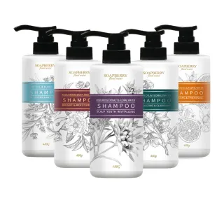 【古寶無患子】純露系列 洗髮精480g(雪絨花精粹/西西里檸檬/大馬士革玫瑰/苦橙豐盈/舒爽薄荷控油)