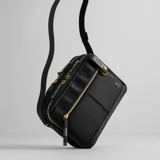 【PORTER INTERNATIONAL】自信經典NEW HEAT雙層斜背包(黑)