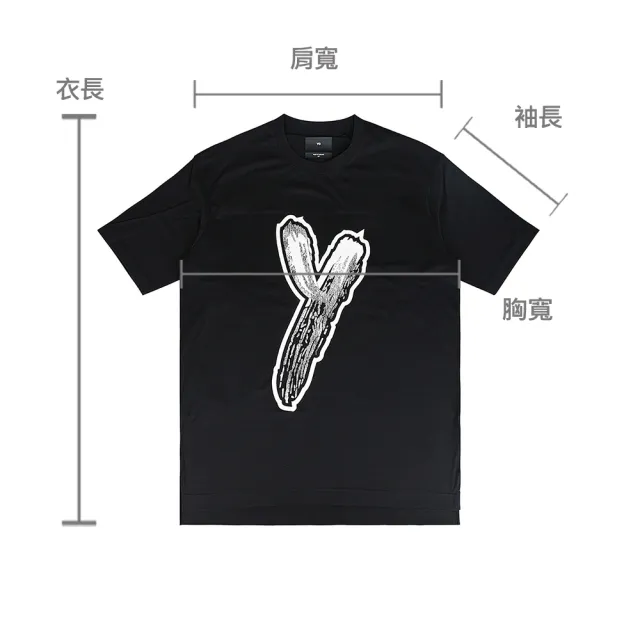【Y-3 山本耀司】Y-3 正反草寫塗鴉LOGO前短後長設計純棉短袖T恤(男女款/黑)