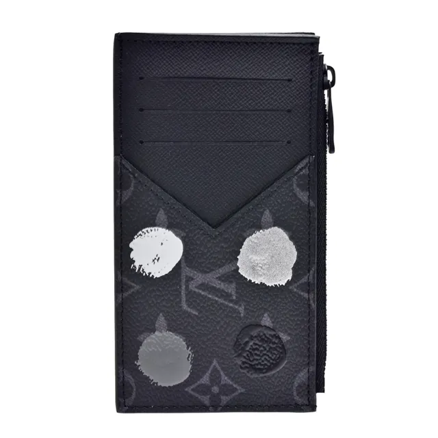 【Louis Vuitton 路易威登】M81930聯名YK MULTIPLE系列Eclipse帆布草間彌生點點卡片/零錢包(黑色)