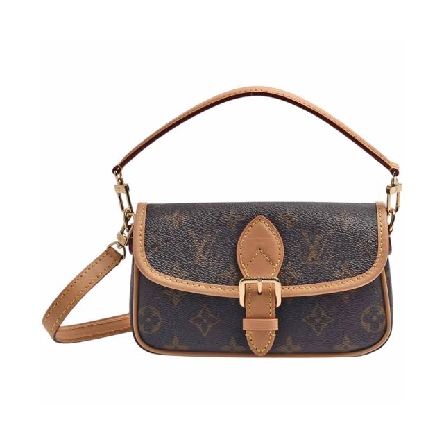 【Louis Vuitton 路易威登】M83298 經典Nano Diane 系列Monogram塗層帆布牛皮手提/斜背包(棕色)