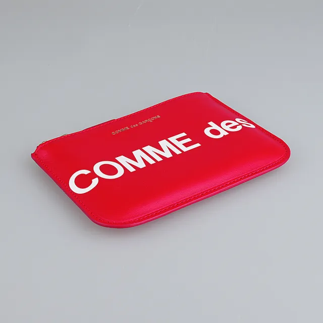 【Comme Des Garcons CDG】雙11 COMME DES GARCONS川久保玲 經典燙字LOGO英文印花牛皮拉鍊零錢