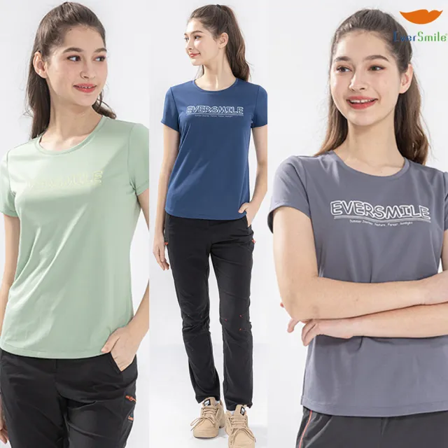 【EverSmile 幸福台灣】女吸排舒適字母印花圓T(吸濕排汗、速乾不黏、彈性、機能衣)