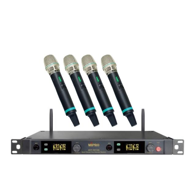 【MIPRO】ACT-5814A 配4手握式麥克風 ACT-580H管身 MU-80A音頭(5GHz數位四頻道無線麥克風)
