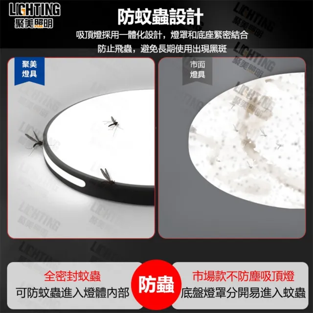【聚美照明】臥室燈 圓形無極調光 50cm 3600lm節能款(超薄吸頂燈/現代簡約臥室燈/無極調光遙控)