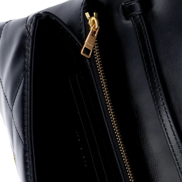 【TORY BURCH】KIRA DIAMOND 絎縫斜背包(黑色)