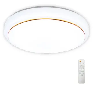 【聚美照明】吸頂燈 新款銀邊圓形無極遙控調光LED臥室燈 30cm(吸頂燈/客廳燈/臥室燈/吸燈/燈)