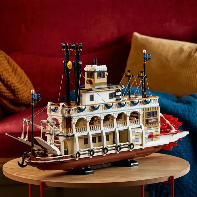 【LEGO 樂高】Ideas 21356 河上汽船(船玩具 蒸汽船 居家擺設 積木)