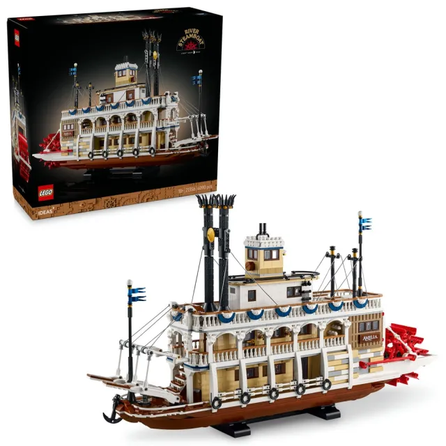 【LEGO 樂高】Ideas 21356 河上汽船(船玩具 蒸汽船 居家擺設 積木)