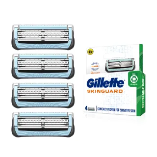 【Gillette 吉列】SkinGuard 紳適系列刮鬍刀頭(4刀頭)