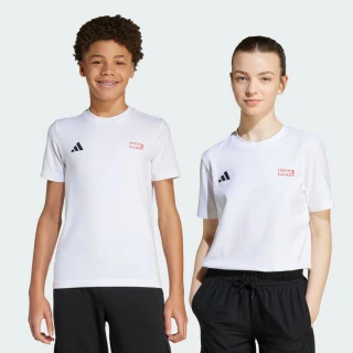 【adidas 愛迪達】短袖上衣 童裝 男女童 蜘蛛人 漫威 亞規 J MRVL SM GFX T 白 JM0819