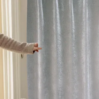 【特力屋】日式打摺全遮光 單開窗簾 145X210cm 雪尼爾淺灰