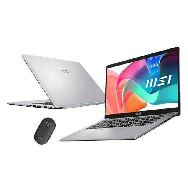 羅技滑鼠★【MSI 微星】14吋Intel Core 7 150U商務文書筆電(Modern 14/16G/1T SSD/Win11/F1MG-003TW)