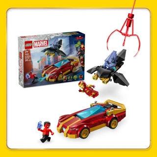 【LEGO 樂高】漫威超級英雄系列 76310 鋼鐵人汽車和黑豹大戰紅浩克(Iron Man 漫威電影 禮物)
