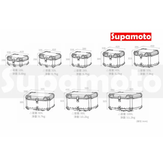 【Supamoto】80L—機車鋁合金尾箱(重機/通用/行李箱/鋁箱/後箱/摩托車/大羊/快拆/檔車/CT125/CB350)