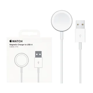 【Apple 蘋果】原廠 Watch 磁性充電 USB-A 連接線 - 1公尺(A2255)