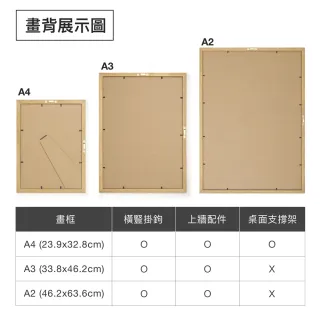 【菠蘿選畫所】柚木實木畫框-A3尺寸(包含內襯卡紙/木質高級感擺台/實木相框畫框/印刷裱畫)