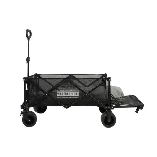 【KZM】KZM 個性可開式手拉車-網布(露營手推車 戶外四輪拖車 野餐露營拖車 野營折疊拉車 收納裝備車)