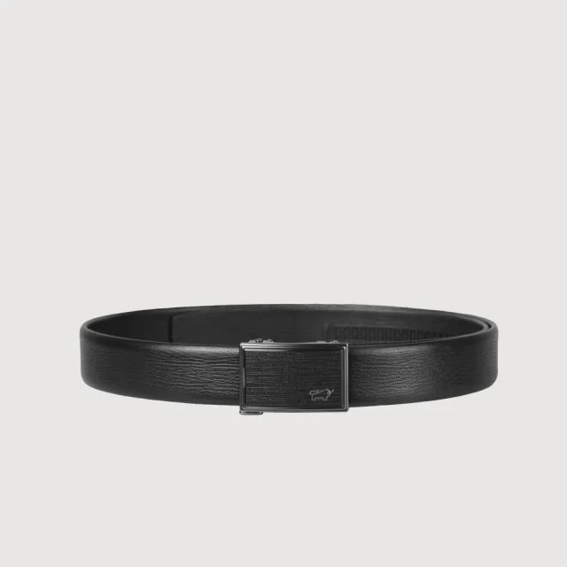 【BRAUN BUFFEL 德國小金牛】時尚紳士 樹皮壓紋自動扣皮帶-鎗色(BF25S-WEG21142-SGU) 送禮推薦