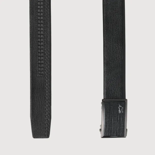 【BRAUN BUFFEL 德國小金牛】時尚紳士 樹皮壓紋自動扣皮帶-鎗色(BF25S-WEG21142-SGU) 送禮推薦