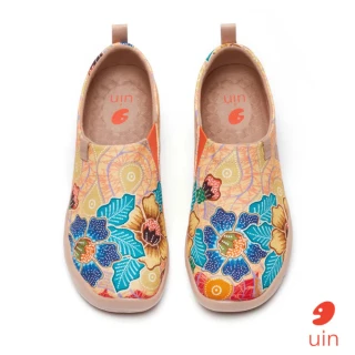 【uin】西班牙原創設計 女鞋 蠟染花彩繪休閒鞋W1010040(彩繪)