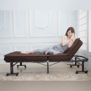 【Simple Life】美人姊同款增高型14段免組裝折疊床(行軍床 午休床 躺床 躺椅 收納床快速收納 附輪可移動)