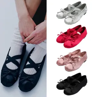 【MARITHE FRANCOIS GIRBAUD】官方旗艦 緞面交叉束帶平底鞋 MFG 芭蕾鞋(多款任選)